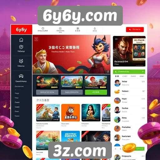 Interface do usuário do site 6y6y em foco